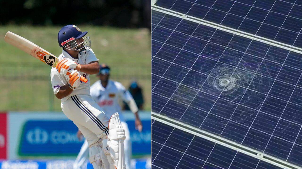 Rishabh Pant'ın Colombo'daki maçta attığı 95 metrelik six, stadyumun çatısındaki güneş paneline zarar verdi.