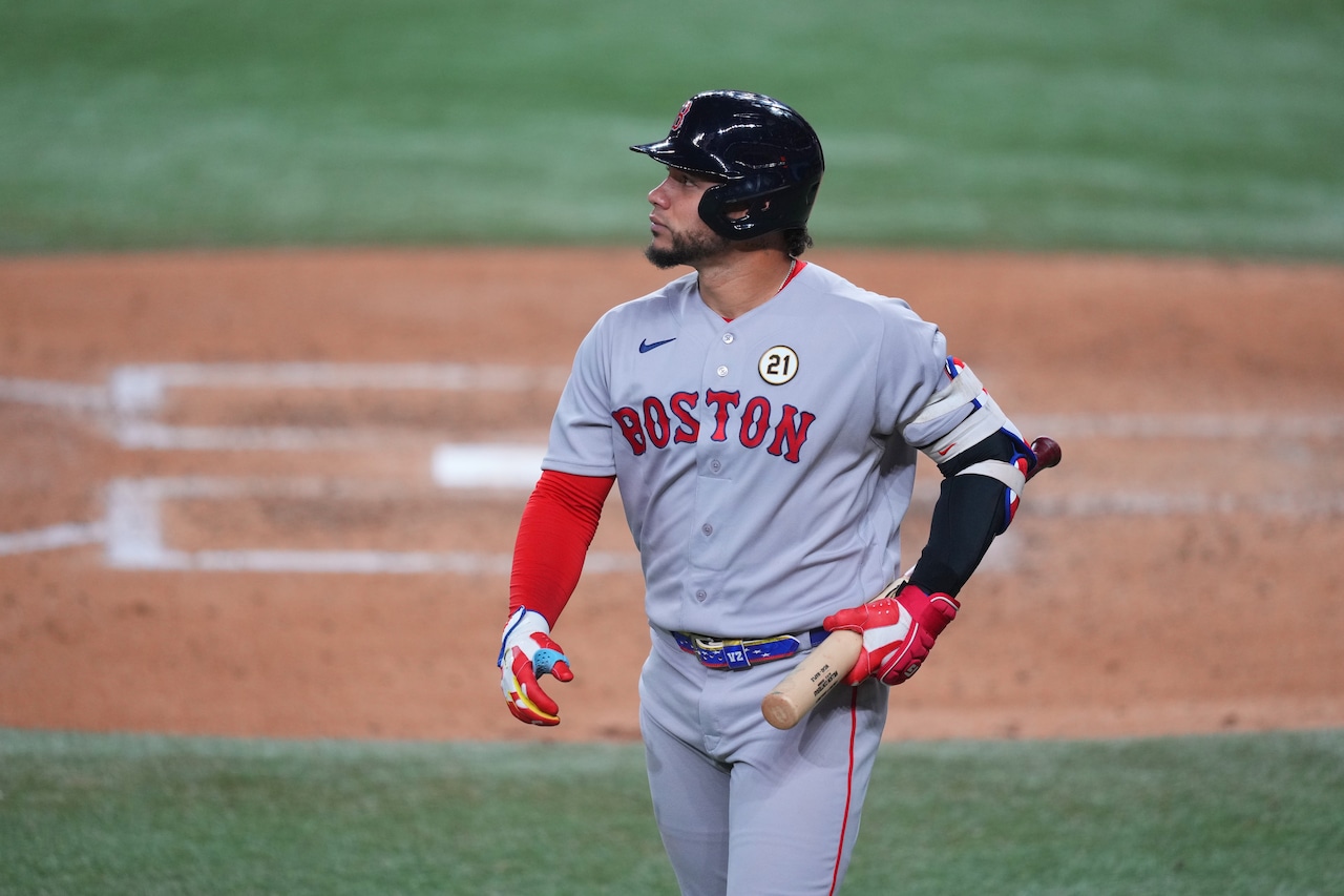 Willson Contreras, Red Sox'un sezon finalinde sahada.